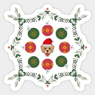 Christmas Dog with Ornaments Sticker